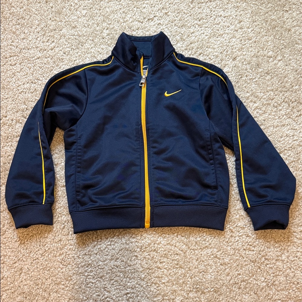 Nike Dark Blue Track Jacket with Yellow Trim
